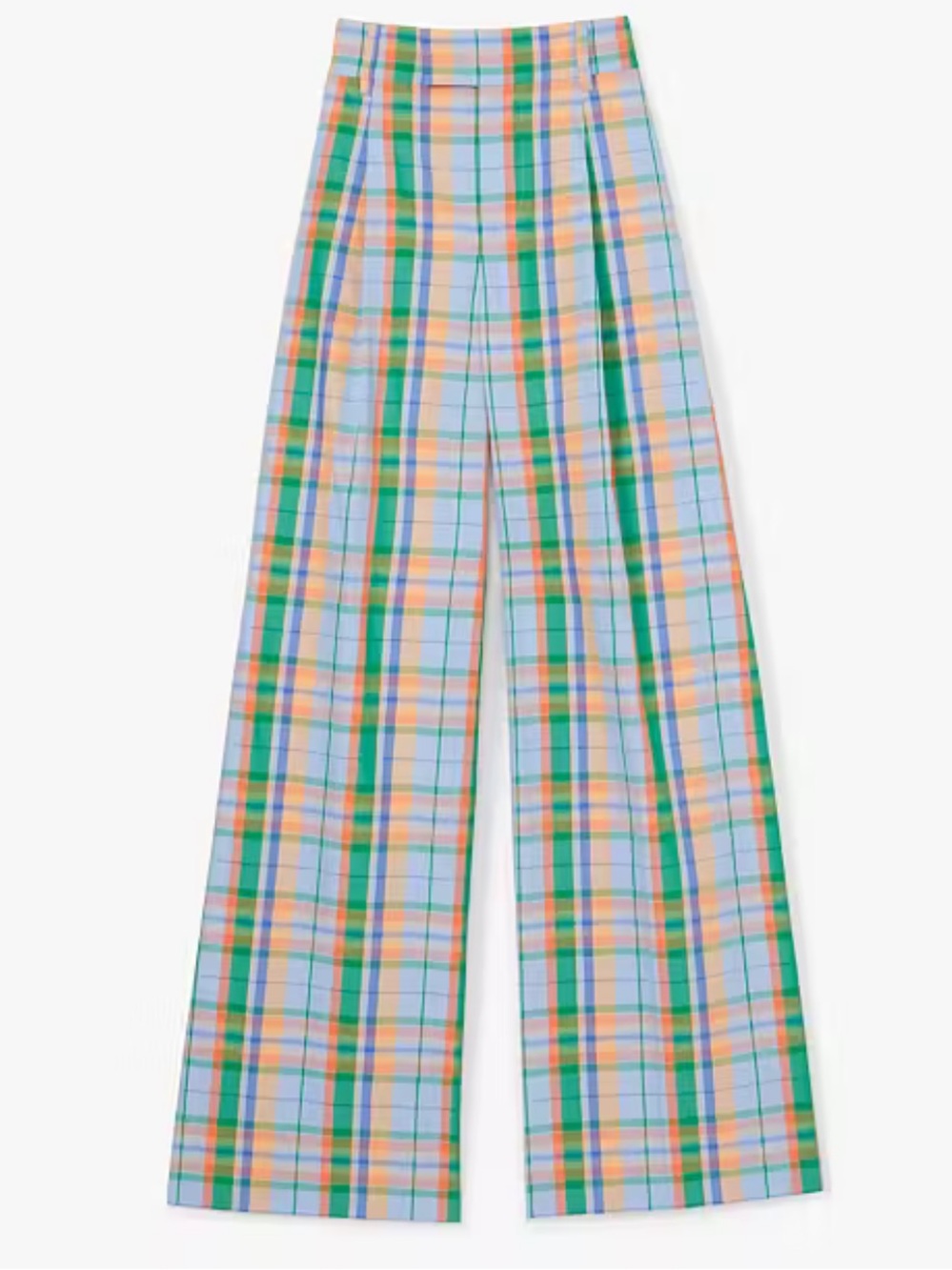 Kate Spade Sunshine Madras Pants Wide-Leg Plaid, XS S M - Picture 4 of 8
